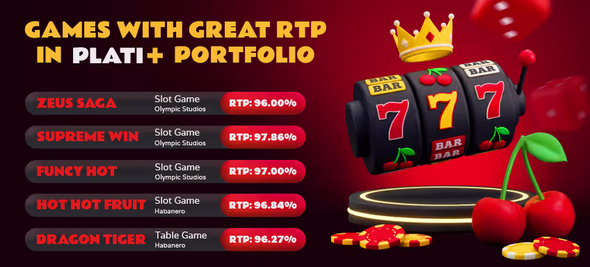 Games with Great RTP in the Plati+ Portfolio
